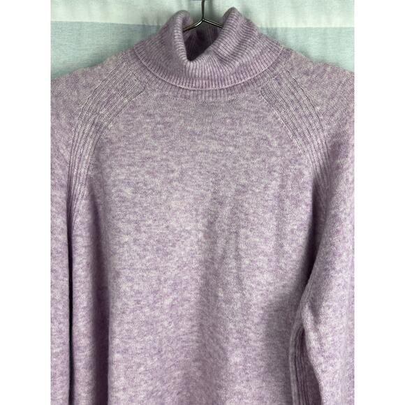 J. Crew Sweater Turtleneck Side Slit Pullover Purple Supersoft Knit Feminine - Picture 2 of 6